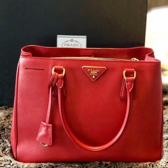 prada red saffiano bag